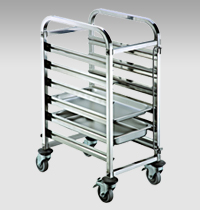 Stainless Steel Single-Line Tray Trolley